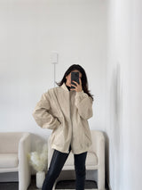 Bomber jacket vini piel beige