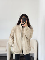 Bomber jacket vini piel beige